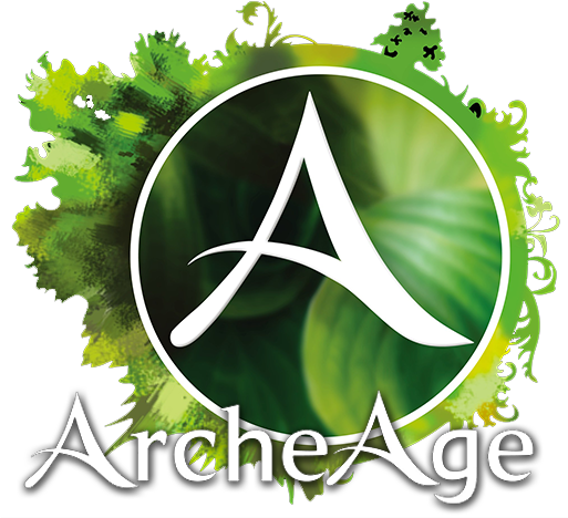 ArcheAge logo in green and black, featuring a big letter A.